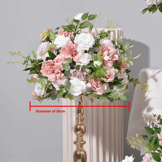 Handgefertigtes Seidenblumen Gesteck in Rosé & Weiß – Rosen, Pfingstrosen & Hortensien – Seidenblumen Gesteck – SarahsFlowerStudio