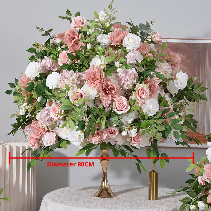 Handgefertigtes Seidenblumen Gesteck in Rosé & Weiß – Rosen, Pfingstrosen & Hortensien – Seidenblumen Gesteck – SarahsFlowerStudio