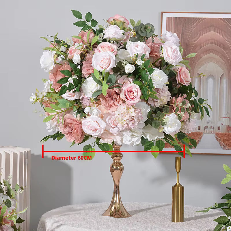 Handgefertigtes Seidenblumen Gesteck in Rosé & Weiß – Rosen, Pfingstrosen & Hortensien – Seidenblumen Gesteck – SarahsFlowerStudio