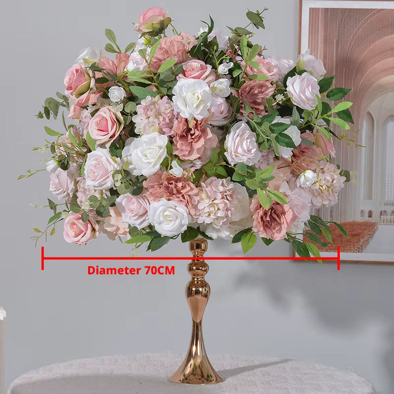Handgefertigtes Seidenblumen Gesteck in Rosé & Weiß – Rosen, Pfingstrosen & Hortensien – Seidenblumen Gesteck – SarahsFlowerStudio