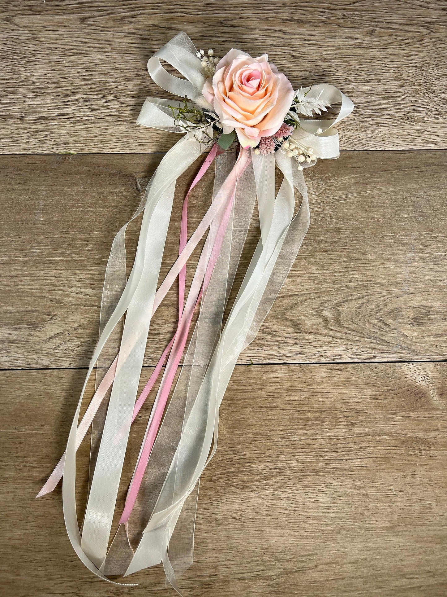 Autoschmuck Set 3 Teilig - Trockenblumen und Seidenblumen