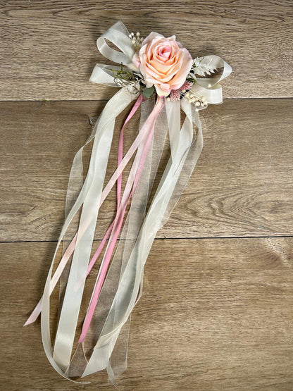 Autoschmuck Set 3 Teilig - Trockenblumen und Seidenblumen