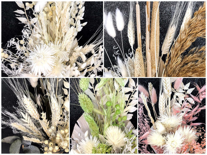 Blumen Tischgesteck 3er Set – Einzigartige Trockenblumen arrangiert mit Liebe