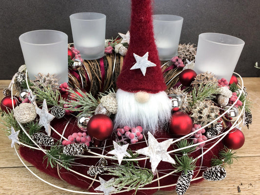 Einzigartiger Adventskranz – Handgefertigt mit Liebe 30cm