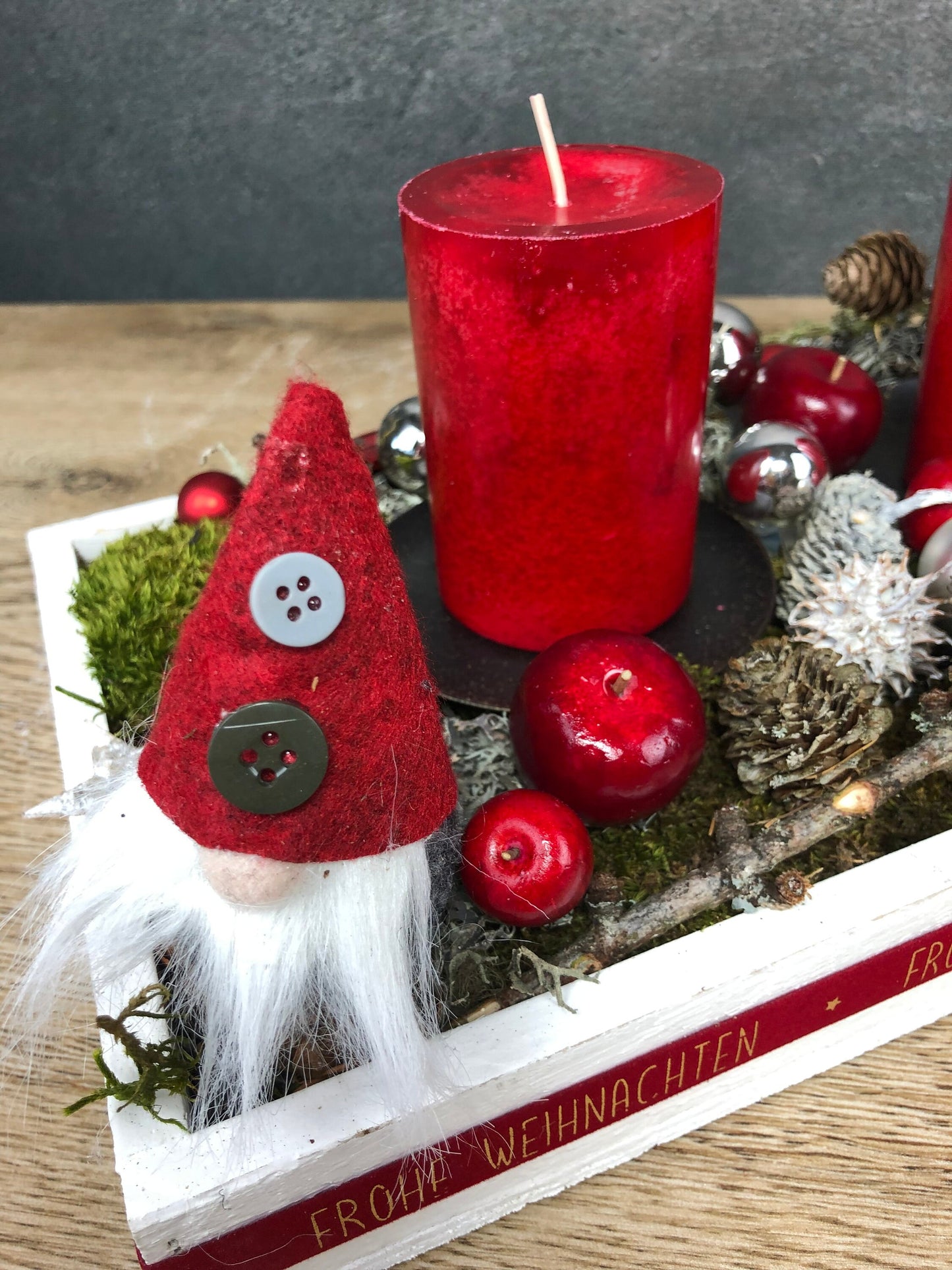Moderner Adventskranz Wichtel – Handgefertigt in L 40cm und XL 60cm