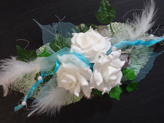 Tischgesteck Seidenblumen Wunschfarbe – Tischdeko Hochzeit und Event – Tischdekoration – SarahsFlowerStudio