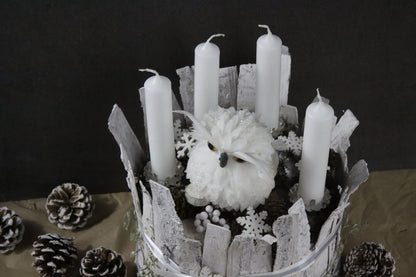 Adventskranz Adventskalender – handgemacht aus Seiden- und Kunstblumen, langlebig & pflegeleicht von SarahsFlowerStudio