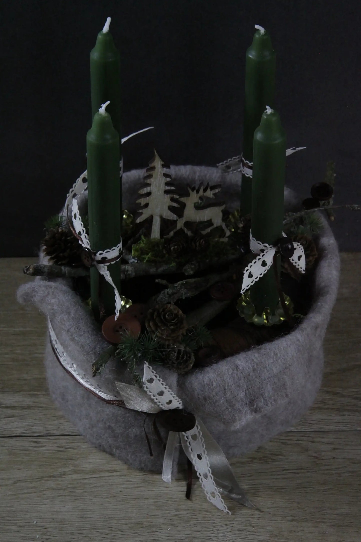 Adventskranz klassisch rund – stilvoll mehrjährig – Adventskranz – SarahsFlowerStudio