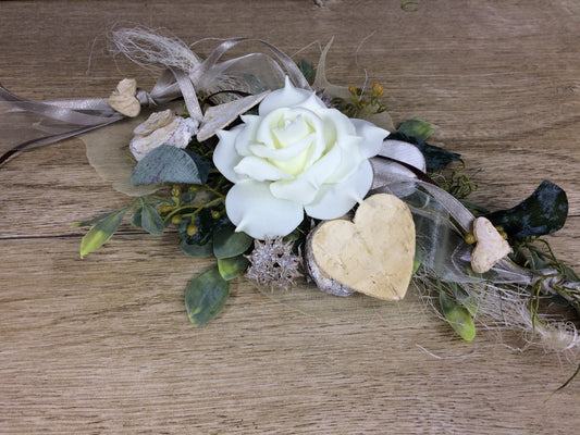 Tischdeko Eukalyptus Birkenscheiben Wunschfarbe – Tischgesteck Hochzeit – Tischdekoration – SarahsFlowerStudio