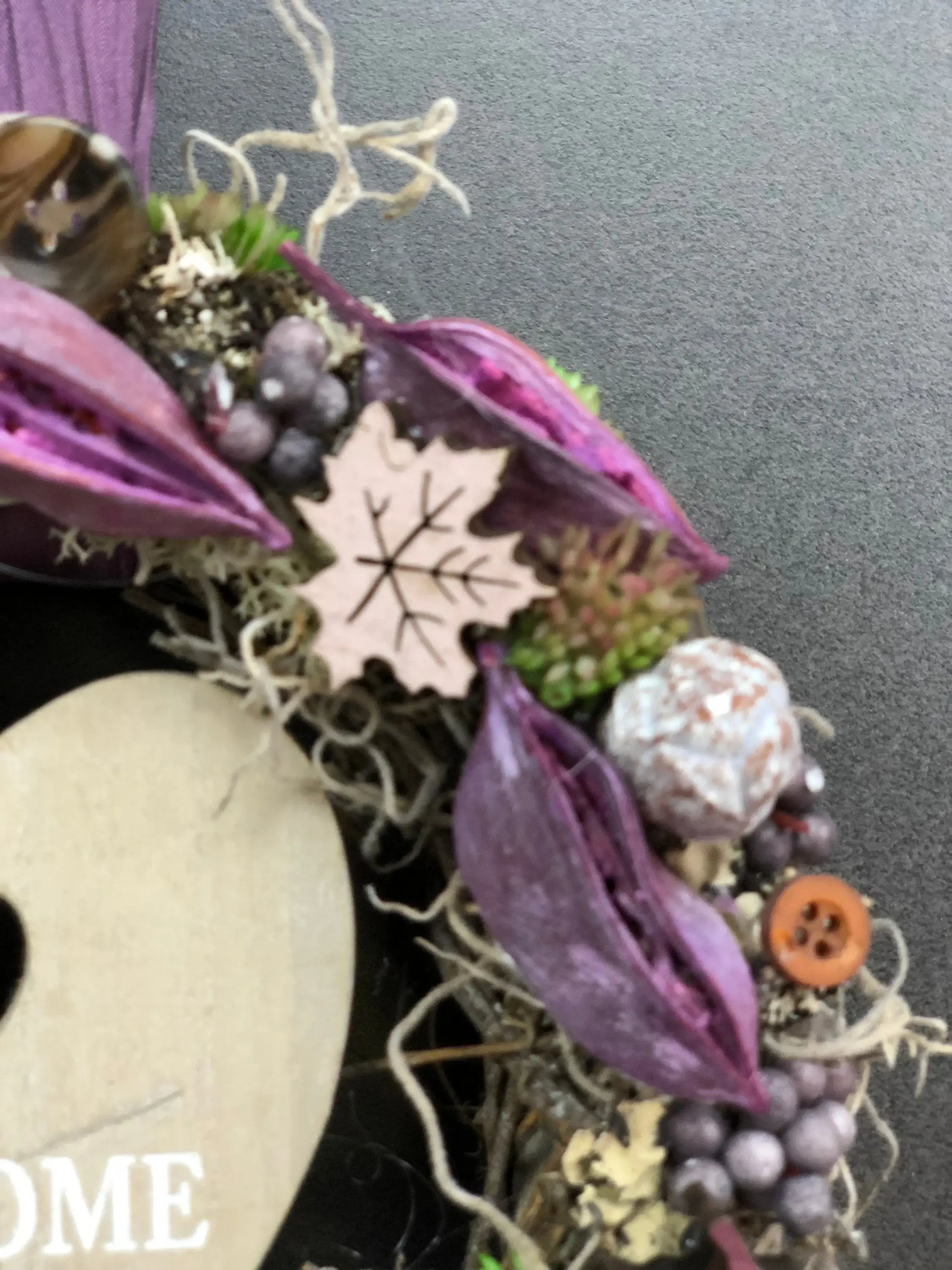 Türkranz 22cm Türdeko Türschmuck Herz Welcome Modern Tür Schmuck Herbst herbstlich ganzjährig Herbst – handgemacht aus Seiden- und Kunstblumen, langlebig & pflegeleicht von SarahsFlowerStudio