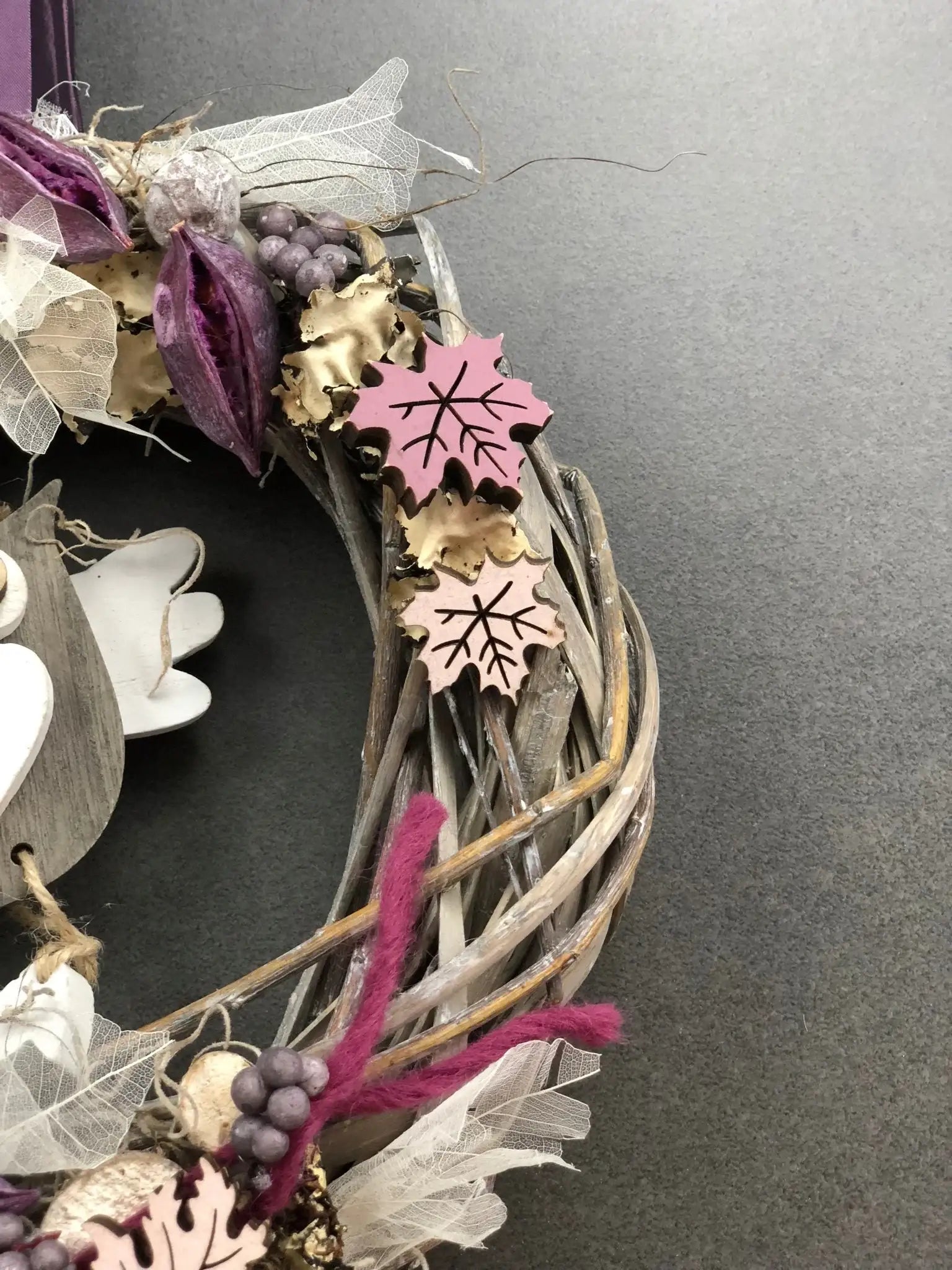 Türkranz 26cm Türdeko Türschmuck Eule Modern Tür Schmuck Herbst herbstlich ganzjährig Herbst – handgemacht aus Seiden- und Kunstblumen, langlebig & pflegeleicht von SarahsFlowerStudio