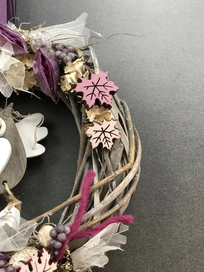 Türkranz 26cm Türdeko Türschmuck Eule Modern Tür Schmuck Herbst herbstlich ganzjährig Herbst – handgemacht aus Seiden- und Kunstblumen, langlebig & pflegeleicht von SarahsFlowerStudio