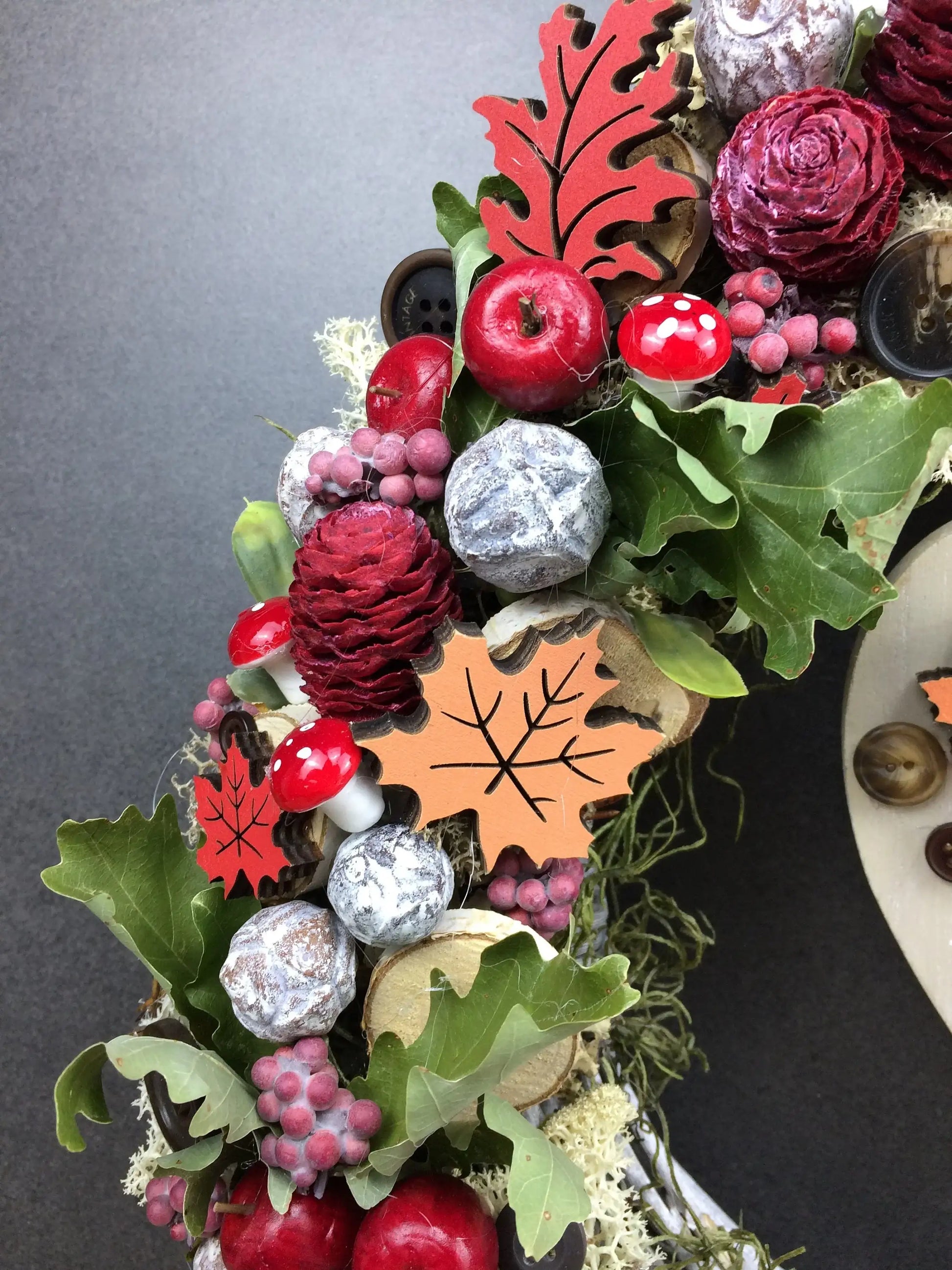 Türkranz 35cm Herbst Herbstlich Türdeko Türschmuck Herz Welcome Modern Tür Schmuck Herbst herbstlich ganzjährig Herbst – handgemacht aus Seiden- und Kunstblumen, langlebig & pflegeleicht von SarahsFlowerStudio