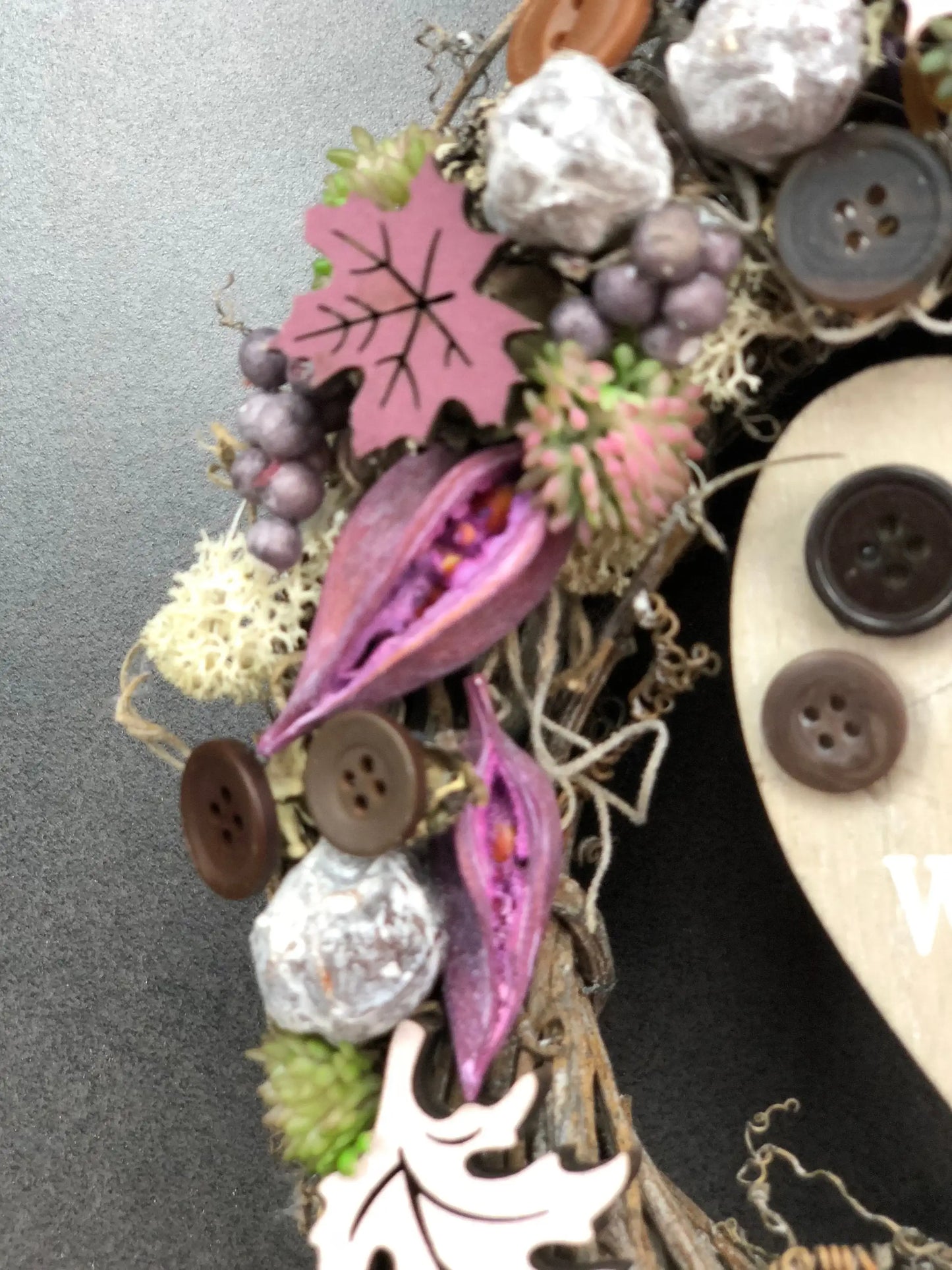 Türkranz 22cm Türdeko Türschmuck Herz Welcome Modern Tür Schmuck Herbst herbstlich ganzjährig Herbst – handgemacht aus Seiden- und Kunstblumen, langlebig & pflegeleicht von SarahsFlowerStudio