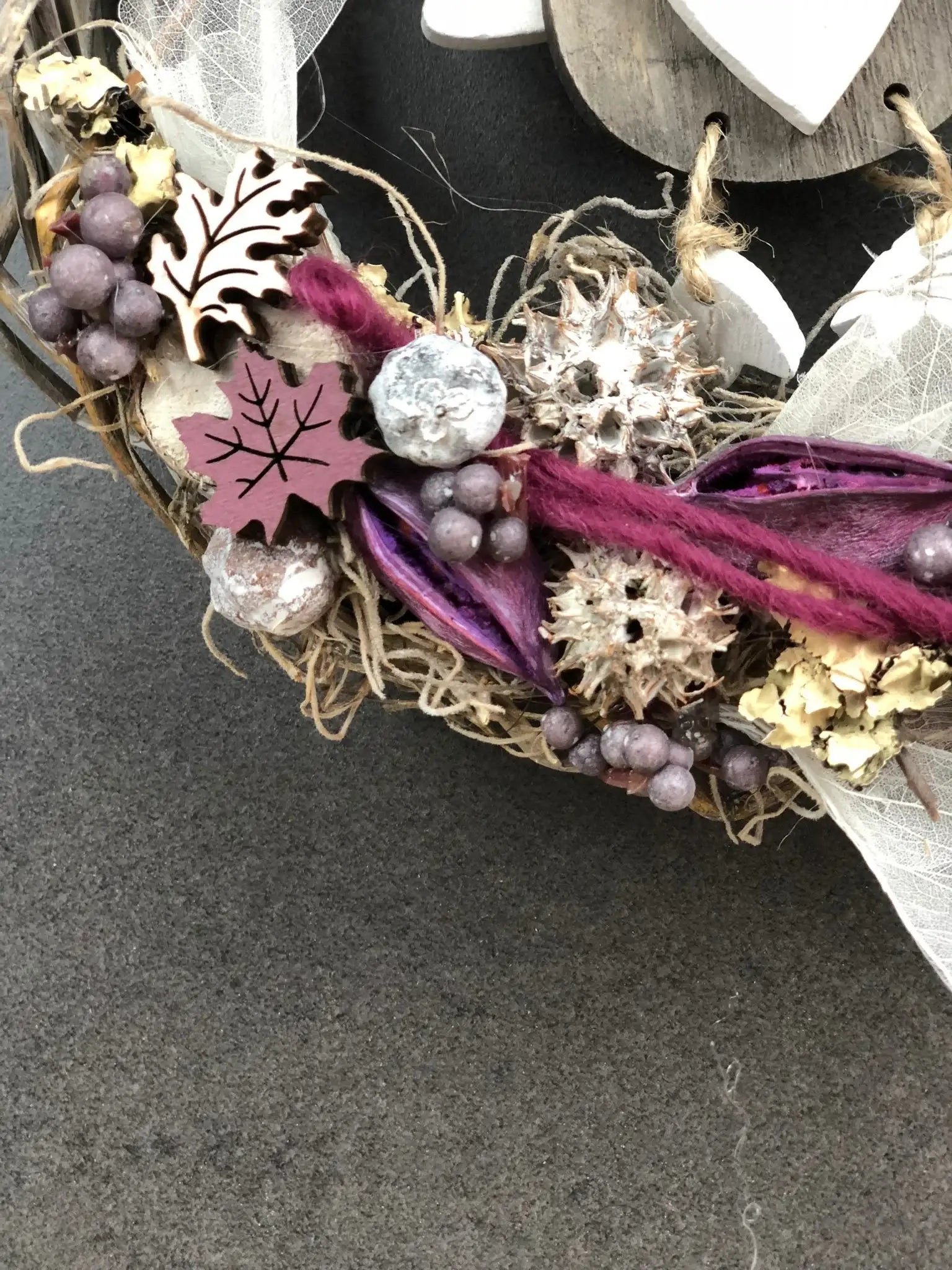 Türkranz 26cm Türdeko Türschmuck Eule Modern Tür Schmuck Herbst herbstlich ganzjährig Herbst – handgemacht aus Seiden- und Kunstblumen, langlebig & pflegeleicht von SarahsFlowerStudio