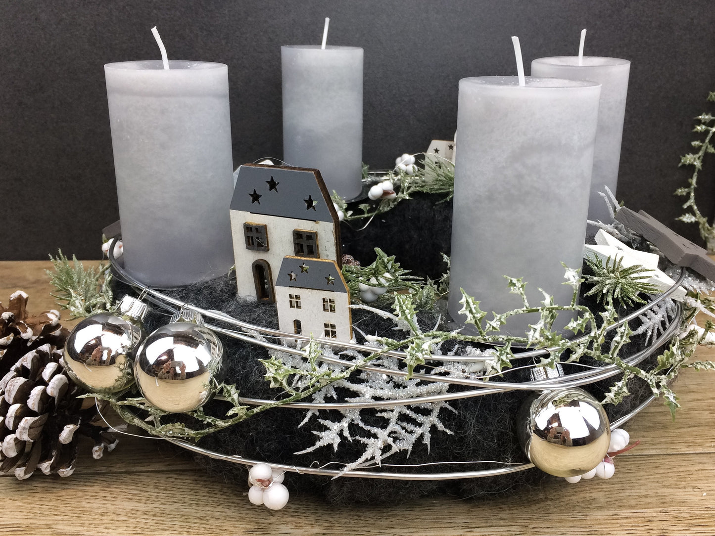 Adventskranz rund klassisch – mehrjährig handgefertigt langlebig – Adventskranz – SarahsFlowerStudio