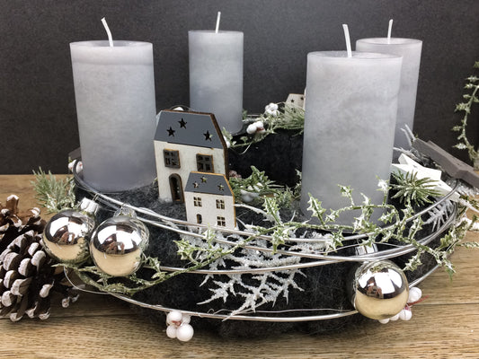 Adventskranz rund klassisch – mehrjährig handgefertigt langlebig – Adventskranz – SarahsFlowerStudio