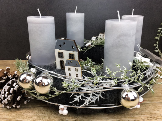 Adventskranz rund klassisch – mehrjährig handgefertigt langlebig – Adventskranz – SarahsFlowerStudio
