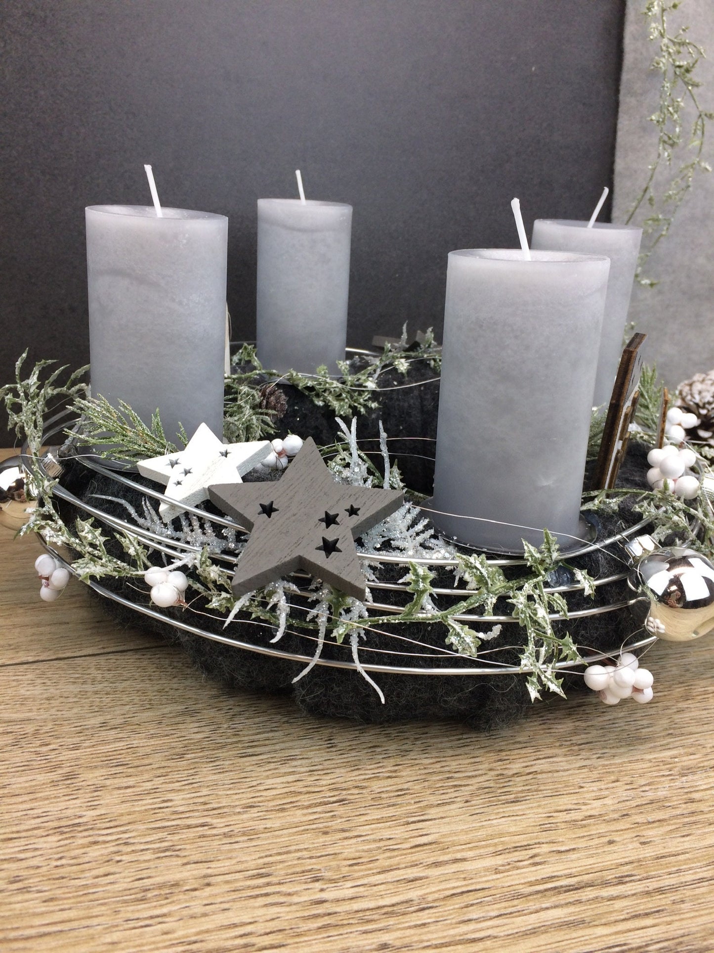Adventskranz rund klassisch – mehrjährig handgefertigt langlebig – Adventskranz – SarahsFlowerStudio