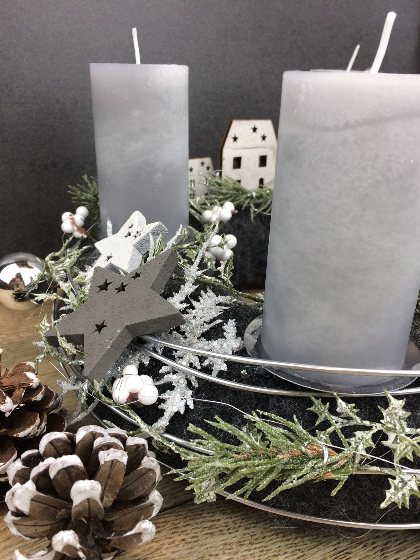 Adventskranz rund klassisch – mehrjährig handgefertigt langlebig – Adventskranz – SarahsFlowerStudio