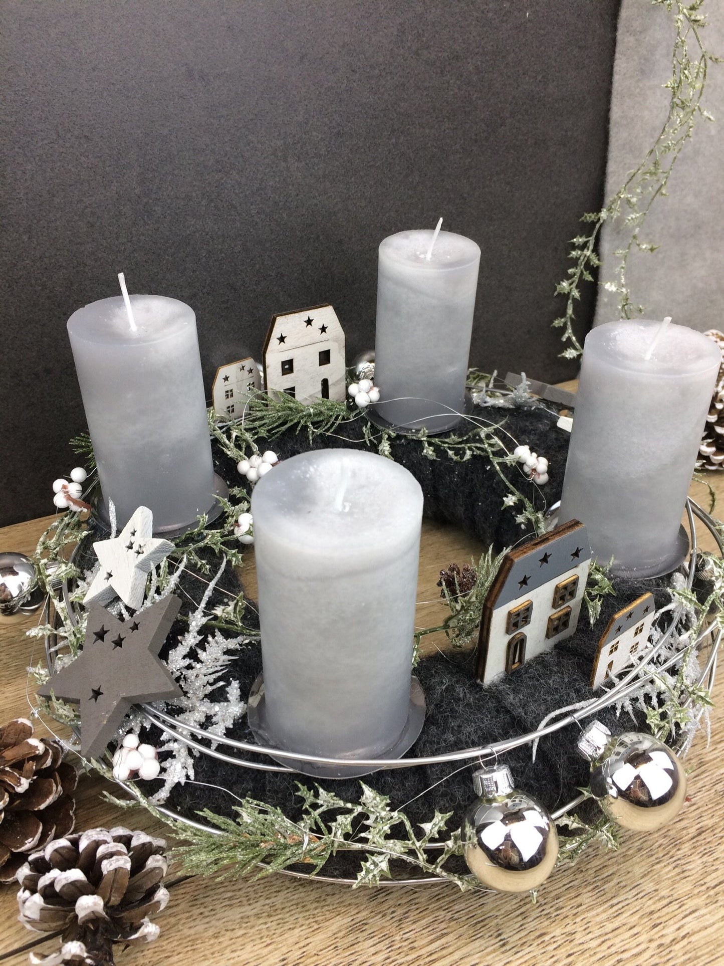 Adventskranz rund klassisch – mehrjährig handgefertigt langlebig – Adventskranz – SarahsFlowerStudio