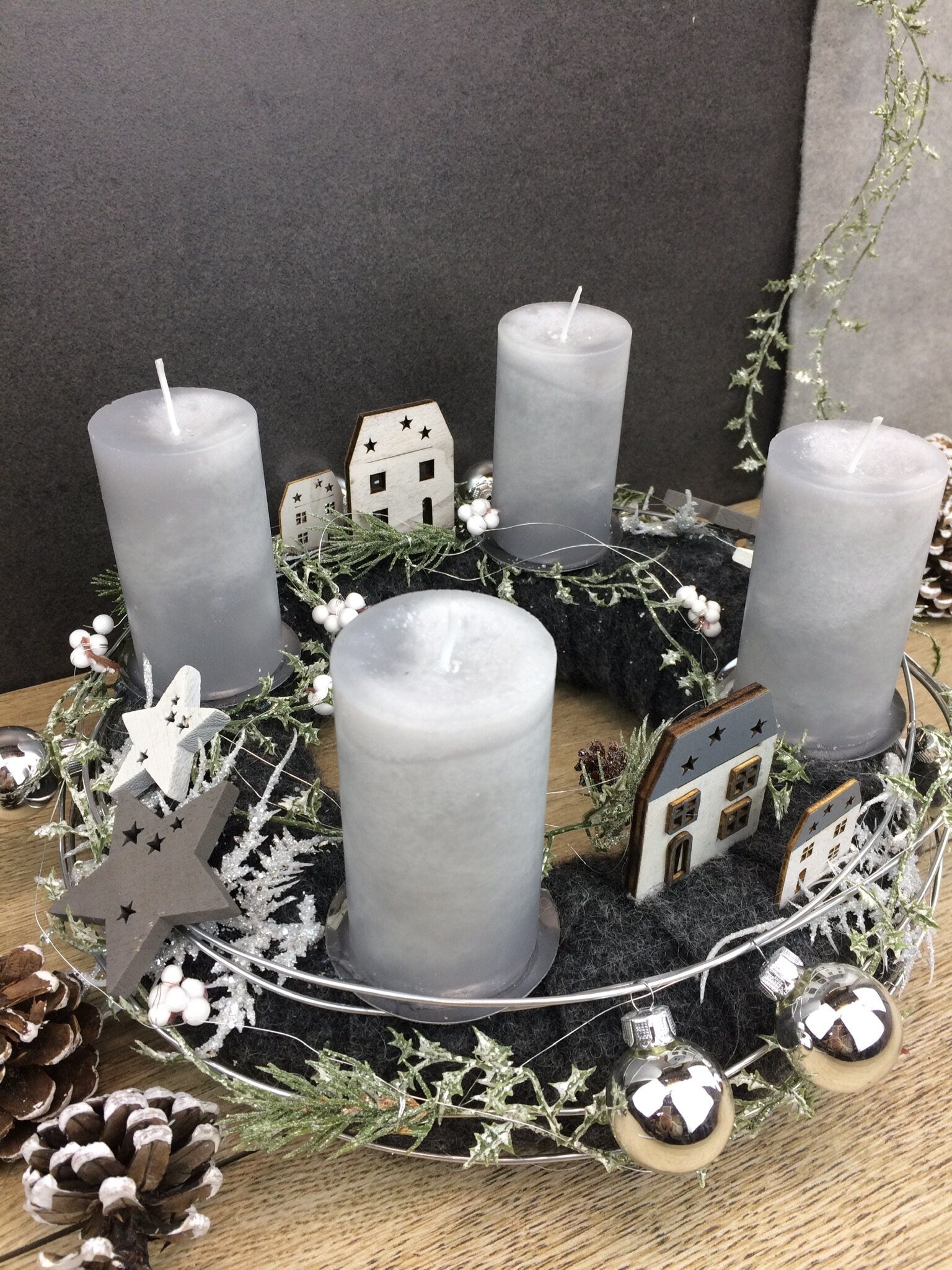 Adventskranz rund klassisch – mehrjährig handgefertigt langlebig – Adventskranz – SarahsFlowerStudio