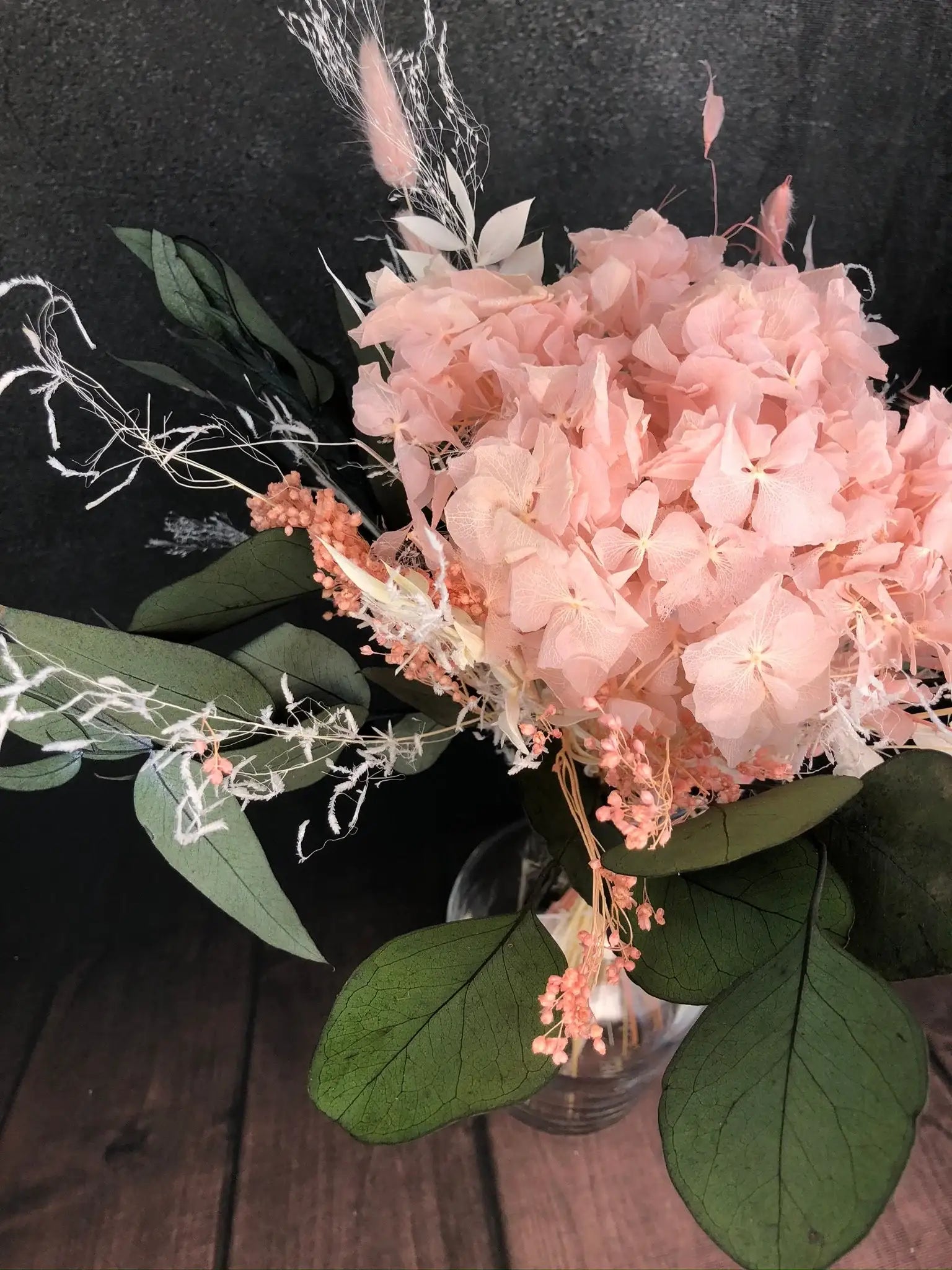Strauß Gefriergetrocknet Hortensie Tischdeko Tischgesteck Gräser Trockenblumen Trockenmaterial Natur natürlich dried bouquet dried Flowers – handgemacht aus Seiden- und Kunstblumen, langlebig & pflegeleicht von SarahsFlowerStudio