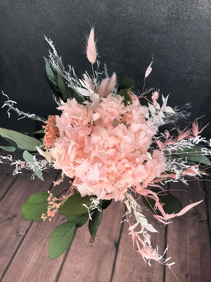 Strauß Gefriergetrocknet Hortensie Tischdeko Tischgesteck Gräser Trockenblumen Trockenmaterial Natur natürlich dried bouquet dried Flowers – handgemacht aus Seiden- und Kunstblumen, langlebig & pflegeleicht von SarahsFlowerStudio