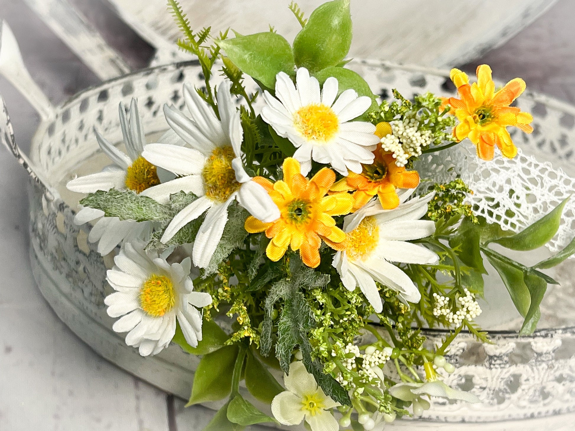 Gänseblümchen Seidenblumen Strauß – künstliche Frühlingsblumen langlebig – Seidenblumen – SarahsFlowerStudio
