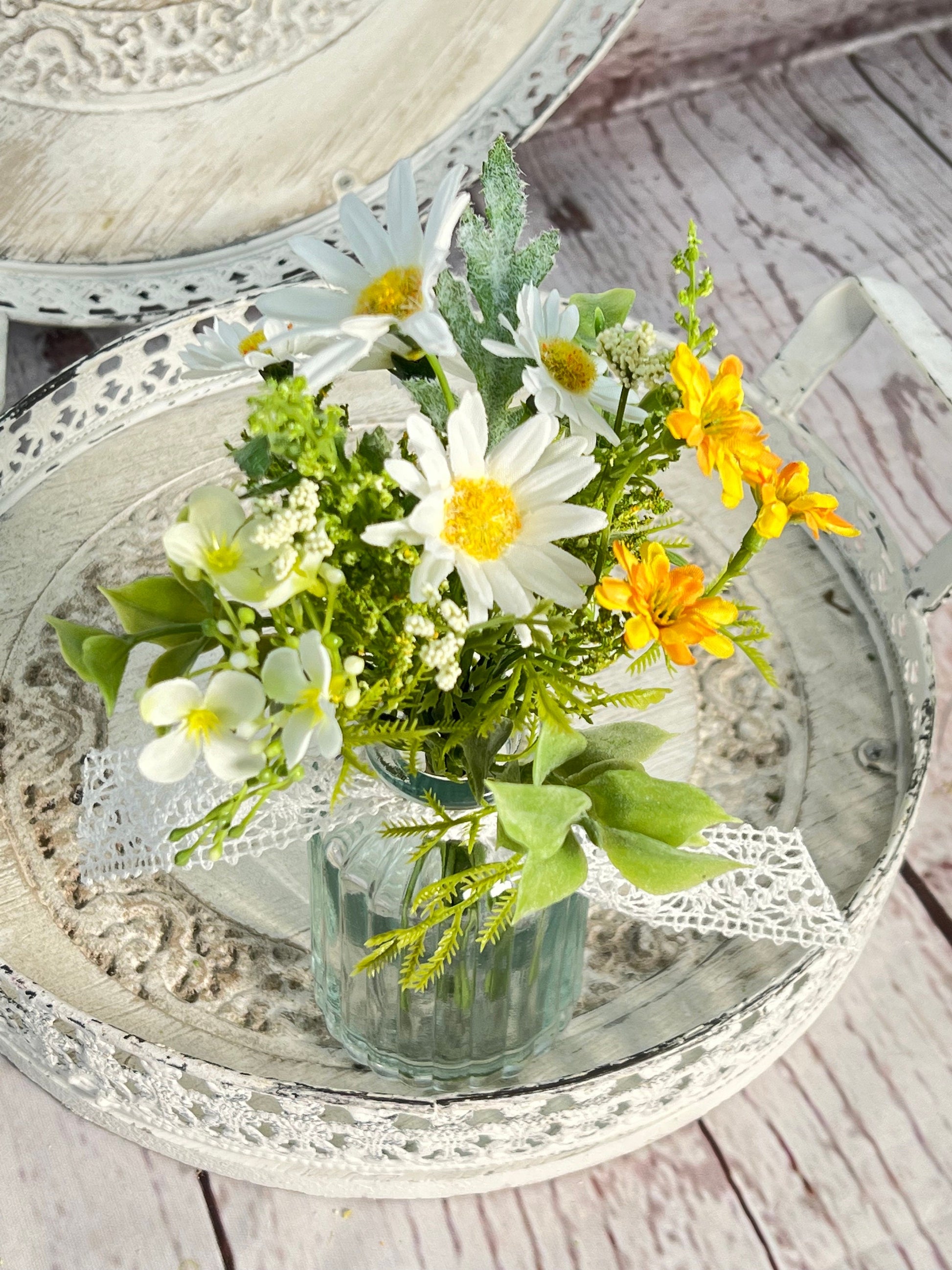 Gänseblümchen Seidenblumen Strauß – künstliche Frühlingsblumen langlebig – Seidenblumen – SarahsFlowerStudio