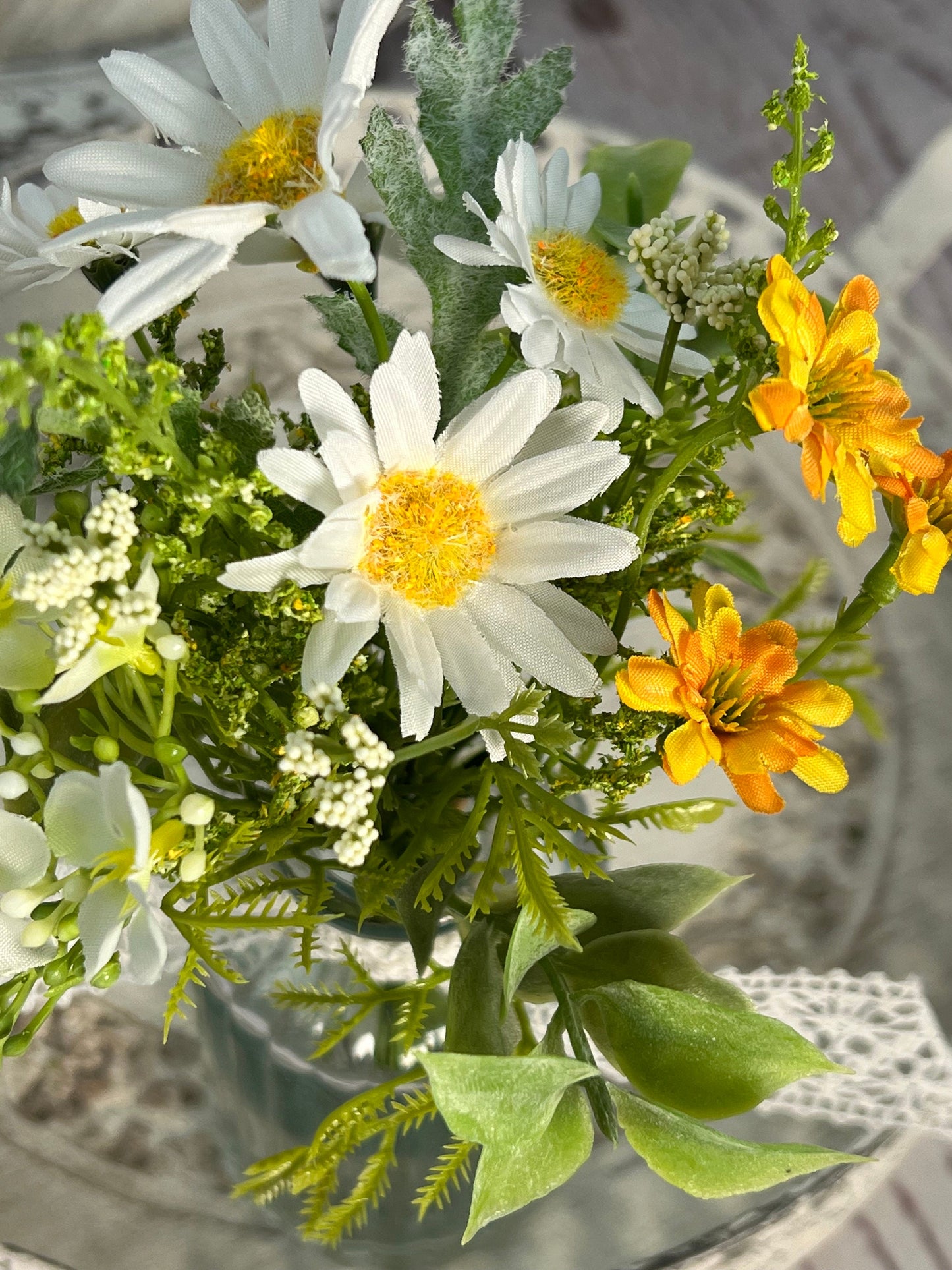 Gänseblümchen Seidenblumen Strauß – künstliche Frühlingsblumen langlebig – Seidenblumen – SarahsFlowerStudio