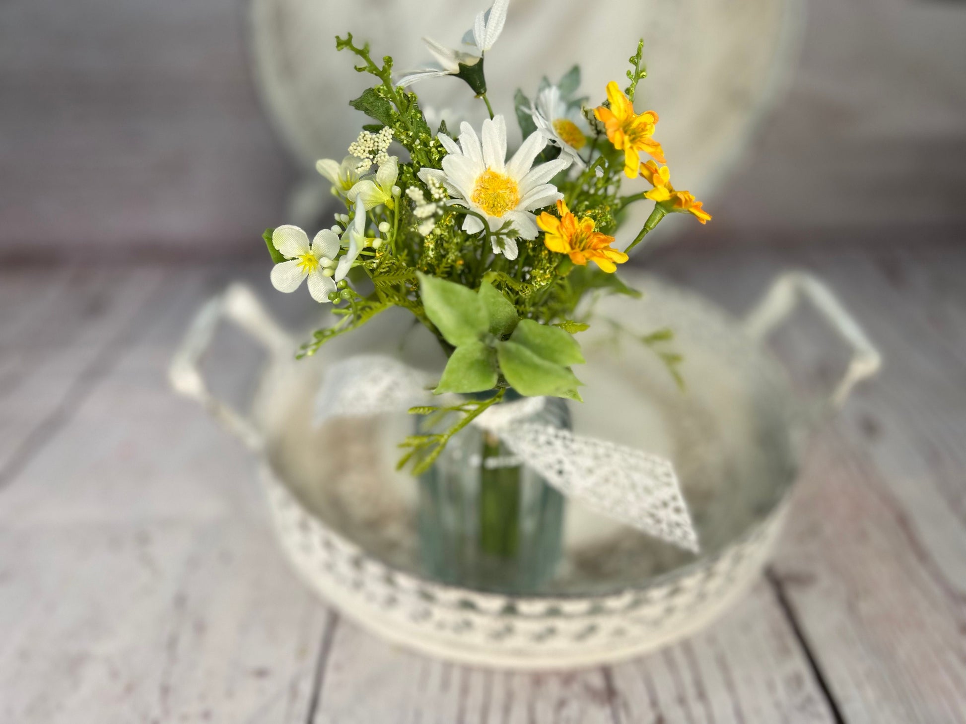 Gänseblümchen Seidenblumen Strauß – künstliche Frühlingsblumen langlebig – Seidenblumen – SarahsFlowerStudio