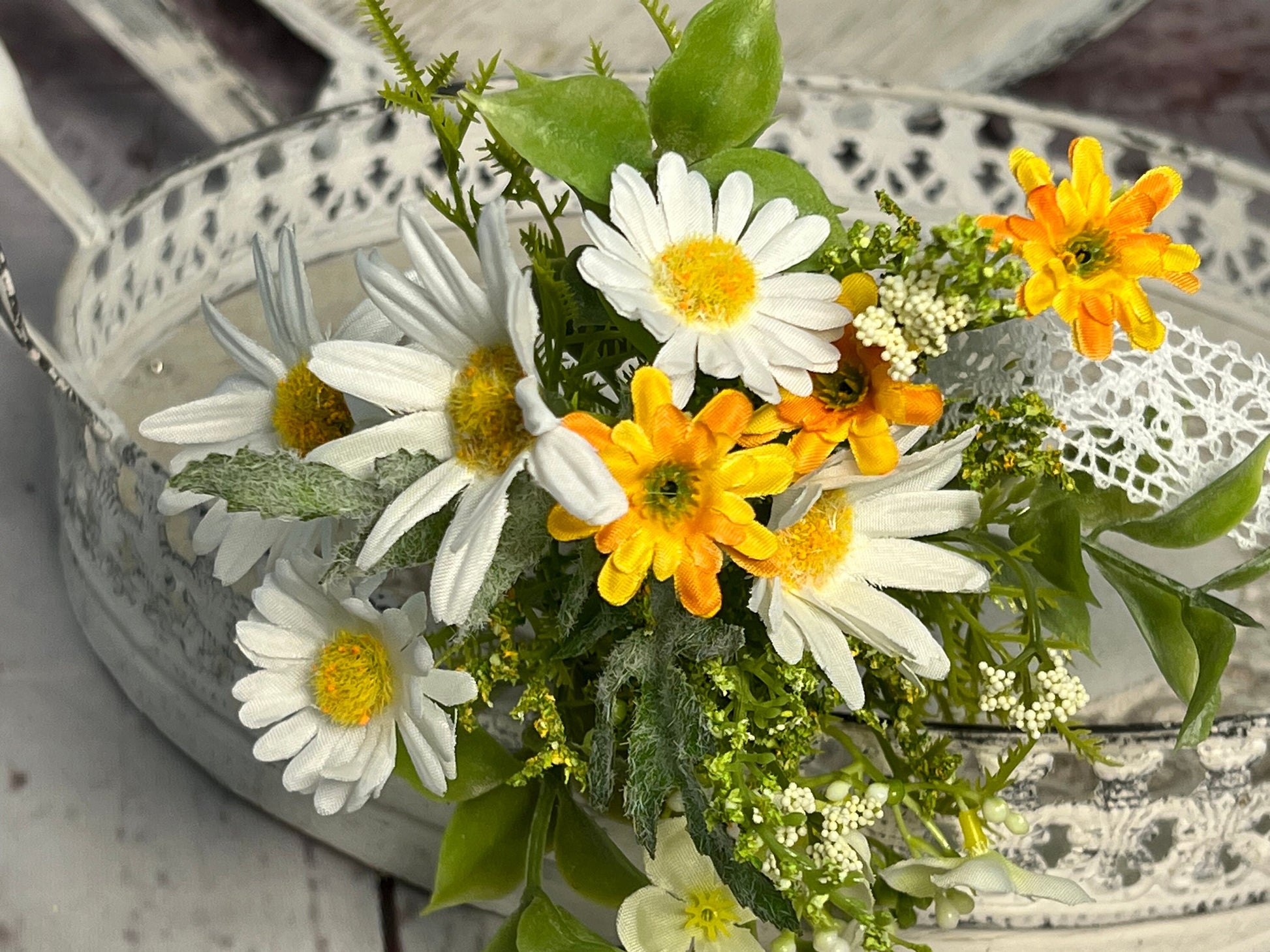 Gänseblümchen Seidenblumen Strauß – künstliche Frühlingsblumen langlebig – Seidenblumen – SarahsFlowerStudio