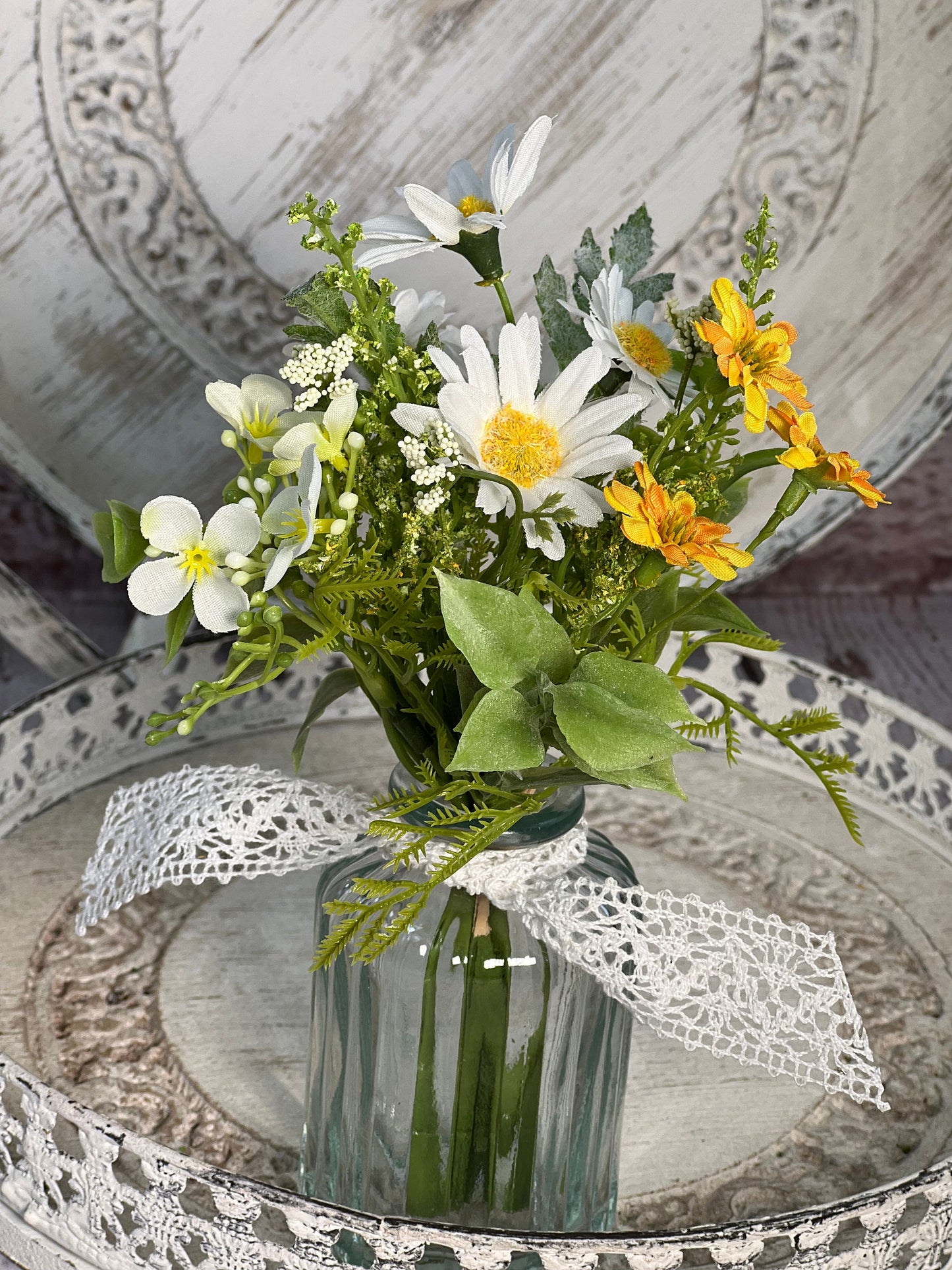 Gänseblümchen Seidenblumen Strauß – künstliche Frühlingsblumen langlebig – Seidenblumen – SarahsFlowerStudio