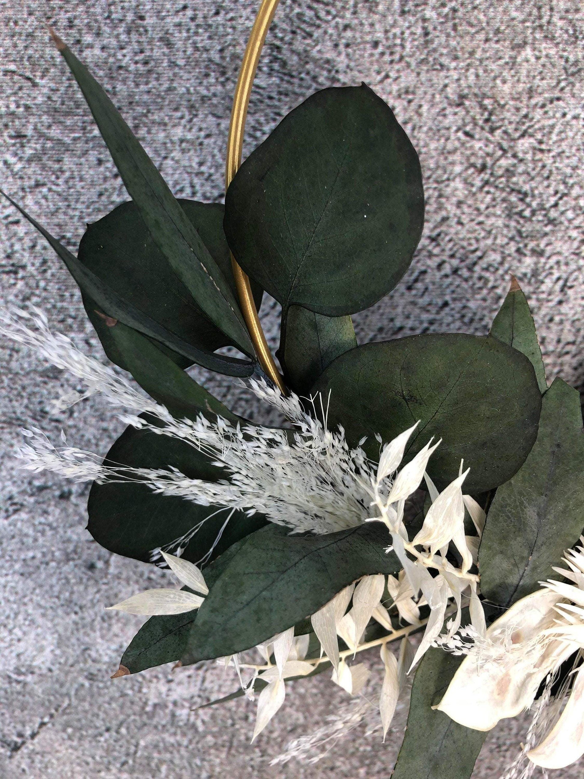 Türkranz Kranz Ring Pampasgräser Pampasgras Gräser Wandkranz Trockenblumen Natur natürlich Hoop Herbst Herbstlich – handgemacht aus Seiden- und Kunstblumen, langlebig & pflegeleicht von SarahsFlowerStudio