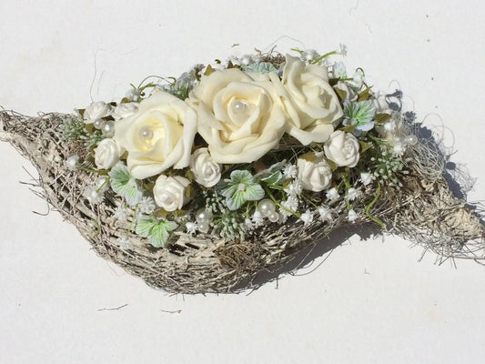 Grabgesteck Grabschmuck Grabdekoration Grabschmuck Allerheiligen – handgemacht aus Seiden- und Kunstblumen, langlebig & pflegeleicht von SarahsFlowerStudio