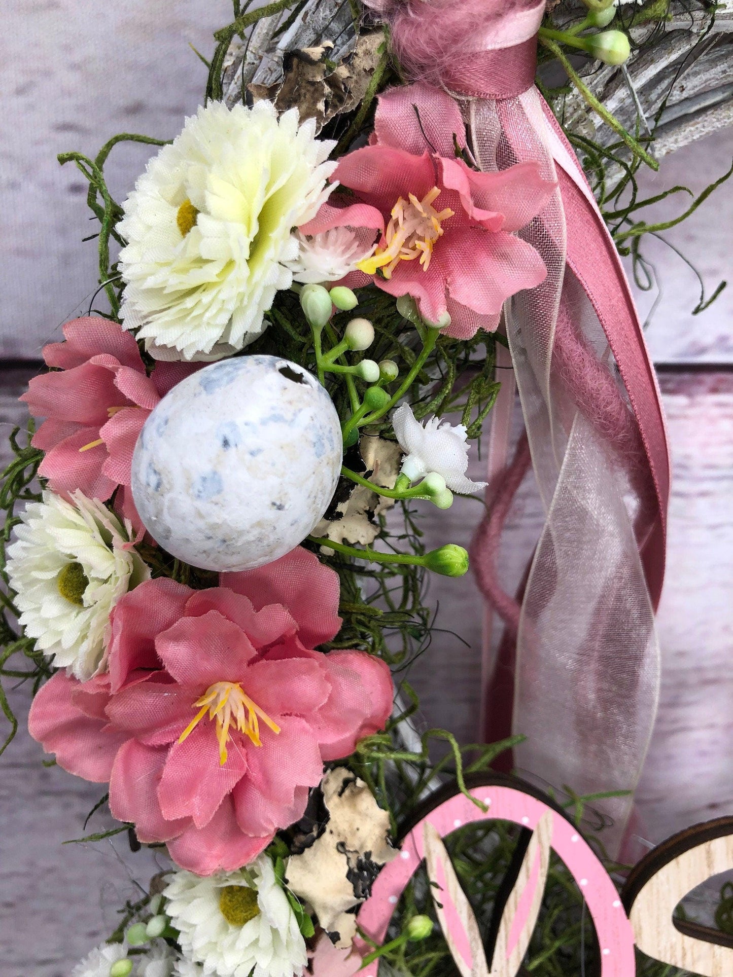 Frühlingskranz Haustür Hasen & Maiglöckchen – Seidenblumen Türkranz Ostern – Türkranz – SarahsFlowerStudio