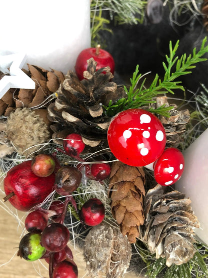 Adventskranz Adventskalender – handgemacht aus Seiden- und Kunstblumen, langlebig & pflegeleicht von SarahsFlowerStudio