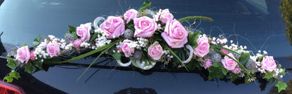 Autoschmuck Autodekoration Autoblumenschmuck Gesteck groß Wunschfarbe Hochzeit Kutschen Schmuck Kutschendeko Kutsche Wedding – handgemacht aus Seiden- und Kunstblumen, langlebig & pflegeleicht von SarahsFlowerStudio