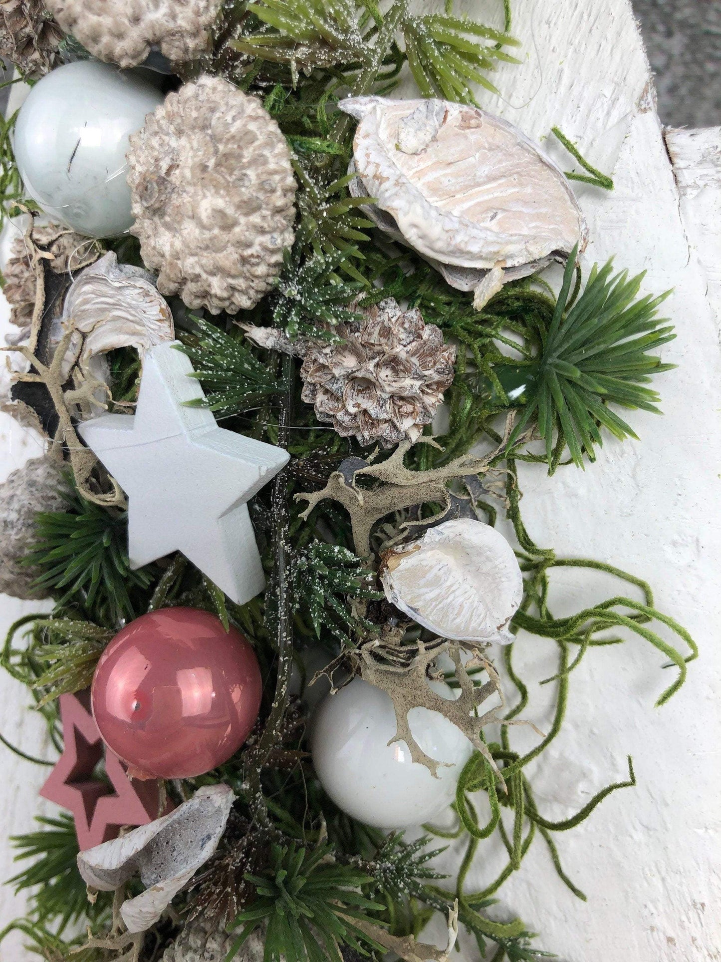 Advent Türkranz Stern 40cm Stern Türdekoration Türschmuck Fensterdeko Weihnachten Weihnachtsdekoration – handgemacht aus Seiden- und Kunstblumen, langlebig & pflegeleicht von SarahsFlowerStudio