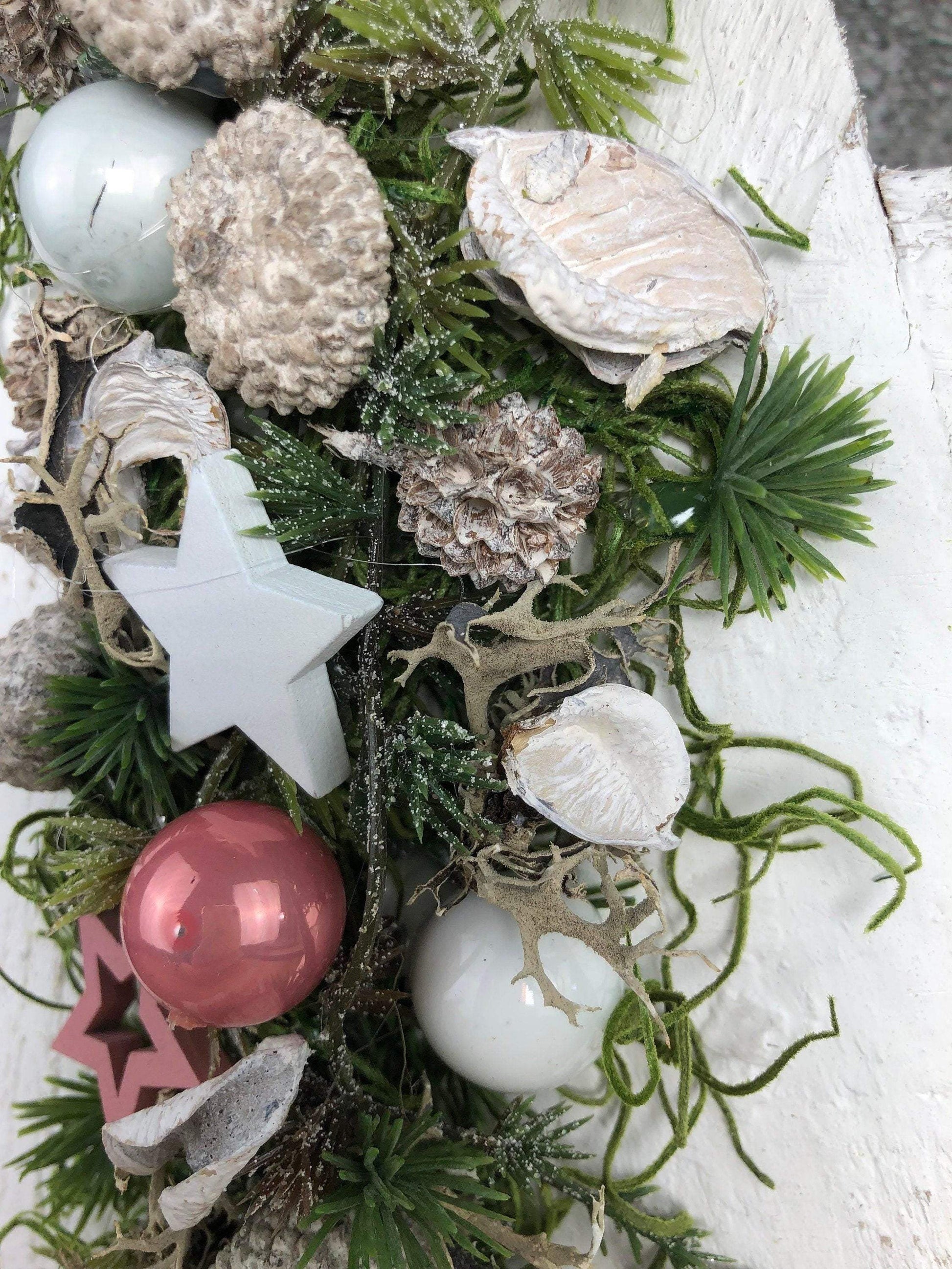 Advent Türkranz Stern 40cm Stern Türdekoration Türschmuck Fensterdeko Weihnachten Weihnachtsdekoration – handgemacht aus Seiden- und Kunstblumen, langlebig & pflegeleicht von SarahsFlowerStudio