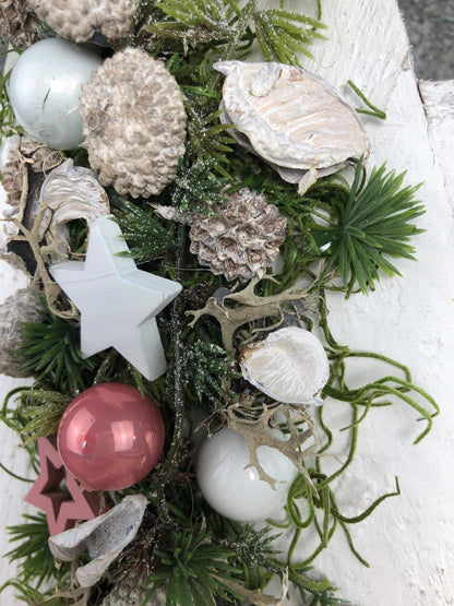 Advent Türkranz Stern 40cm Stern Türdekoration Türschmuck Fensterdeko Weihnachten Weihnachtsdekoration – handgemacht aus Seiden- und Kunstblumen, langlebig & pflegeleicht von SarahsFlowerStudio