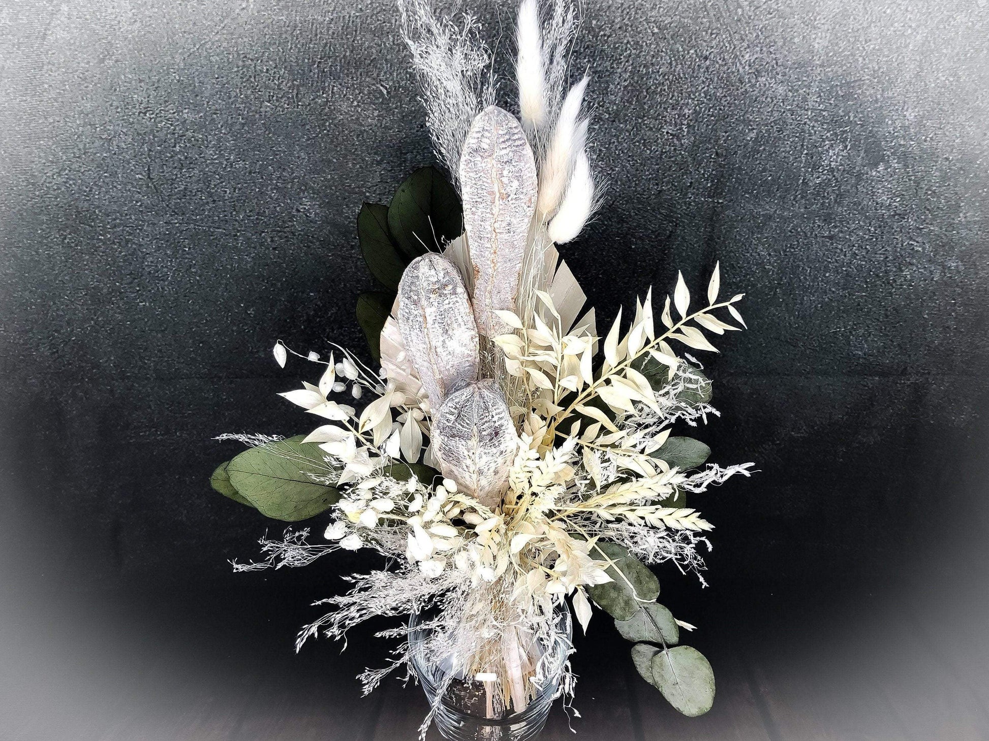 Trockenblumenstrauß Strauß Gräser mit Exoten Eukalyptus Gräser Trockenblumen Trockenmaterial Natur natürlich dried bouquet dried Flowers – handgemacht aus Seiden- und Kunstblumen, langlebig & pflegeleicht von SarahsFlowerStudio