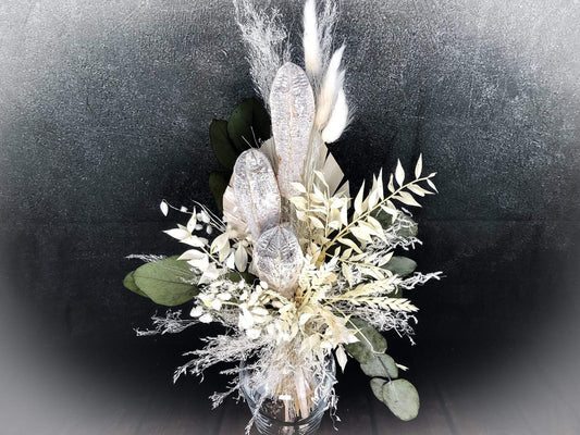 Trockenblumenstrauß Strauß Gräser mit Exoten Eukalyptus Gräser Trockenblumen Trockenmaterial Natur natürlich dried bouquet dried Flowers – handgemacht aus Seiden- und Kunstblumen, langlebig & pflegeleicht von SarahsFlowerStudio