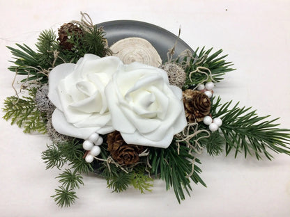 Grabgesteck Grabschmuck in Wunschfarbe 20cm Grabdekoration Grabschmuck Allerheiligen – handgemacht aus Seiden- und Kunstblumen, langlebig & pflegeleicht von SarahsFlowerStudio