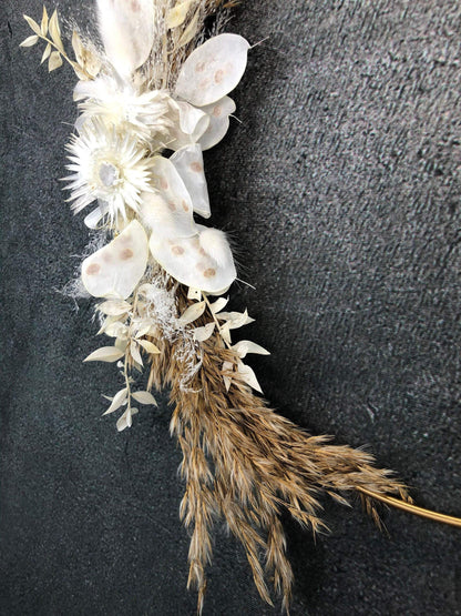 Türkranz Kranz Ring Pampasgräser Pampasgras Gräser Wandkranz Trockenblumen Natur natürlich Hoop Herbst Herbstlich – handgemacht aus Seiden- und Kunstblumen, langlebig & pflegeleicht von SarahsFlowerStudio