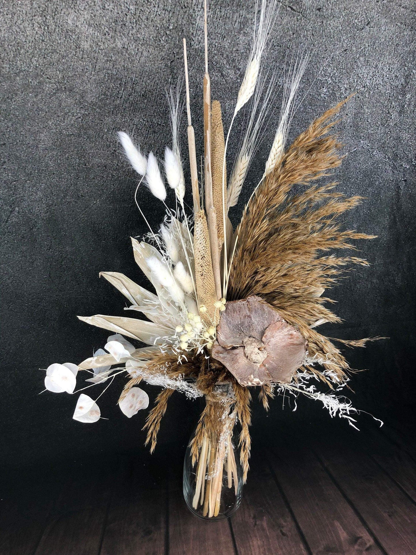 Trockenblumenstrauß Strauß Gräser mit Exoten Pampasgras Gräser Trockenblumen Trockenmaterial Natur natürlich dried bouquet dried Flowers – handgemacht aus Seiden- und Kunstblumen, langlebig & pflegeleicht von SarahsFlowerStudio