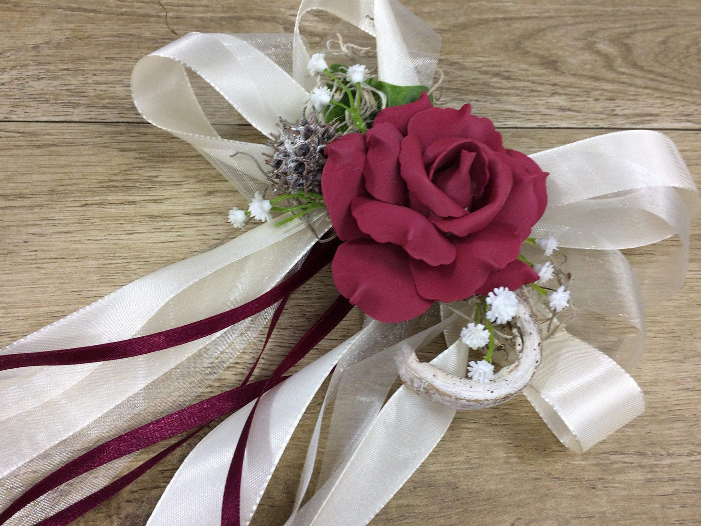 2 Autoschleifen für Seitenspiegel Kirchenbank in Wunschfarbe große Schleife Dekoration Rose – handgemacht aus Seiden- und Kunstblumen, langlebig & pflegeleicht von SarahsFlowerStudio