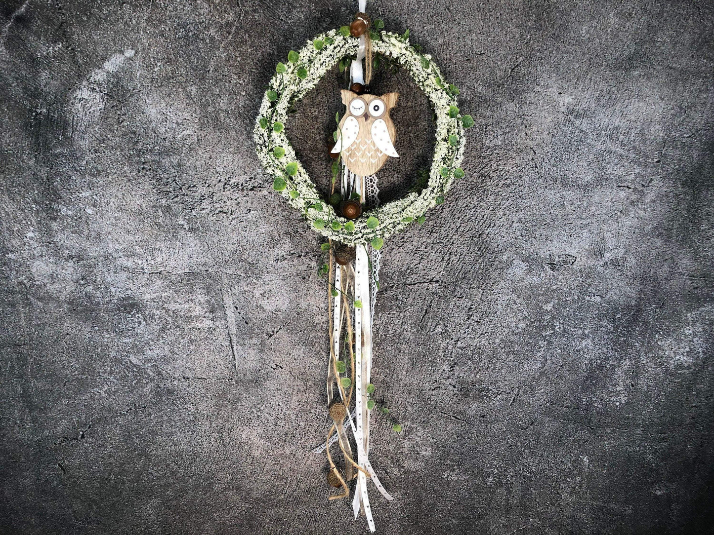 Türkranz Heide Eule Herbst Herbstlich Türschmuck Modern Wunschfarbe Wunschgröße Tür Schmuck ganzjährig – handgemacht aus Seiden- und Kunstblumen, langlebig & pflegeleicht von SarahsFlowerStudio
