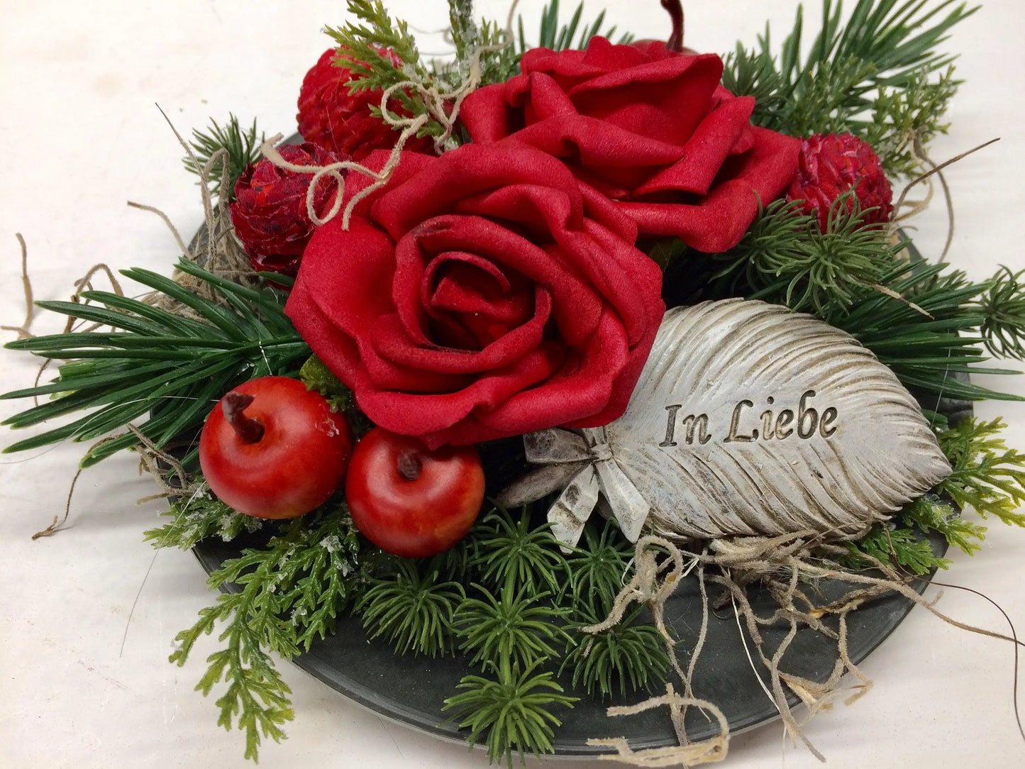 Grabgesteck Grabdekoration Grabschmuck Allerheiligen – handgemacht aus Seiden- und Kunstblumen, langlebig & pflegeleicht von SarahsFlowerStudio